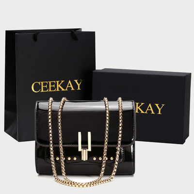 Naiste metallelementidega lakknahast kott