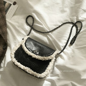 Φθινόπωρο-χειμωνιάτικη τσάντα από οικολογικό δέρμα και γούνα