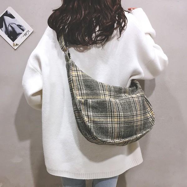 Új modell női kockás válltáska