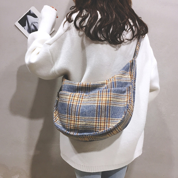 Új modell női kockás válltáska