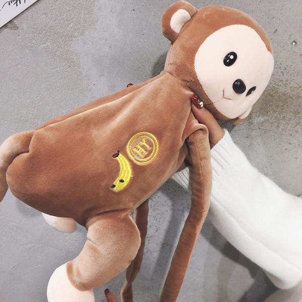 Moodne pruuni värvi ahvikujuline käekott