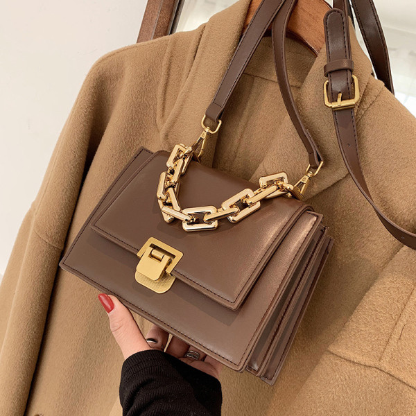 Ženska kožna torba sa metalnim lancem u četiri boje