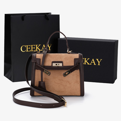 Stiilne naiste nahast kott lukuga