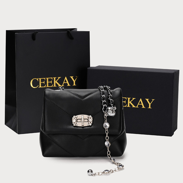 Új modell női bőrtáska hosszú füllel és medállal