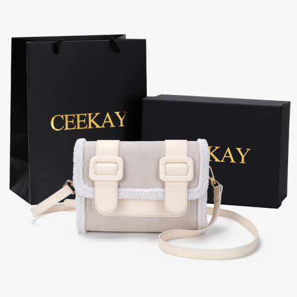 Stílusos női táska hosszú füllel, négy színű eco bőrből