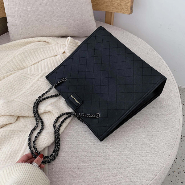 Kaasaegne pika metallketiga naistekott