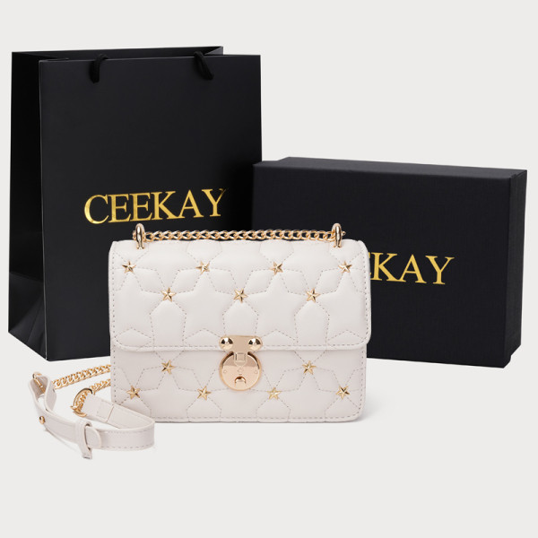 Stiilne naiste nahast kott metallist elementidega