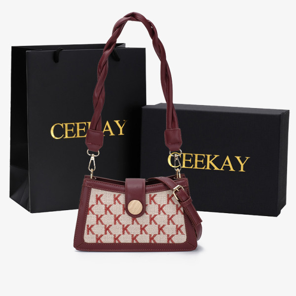 Vabaaja naiste kootud sangaga kott beeži ja musta värviga