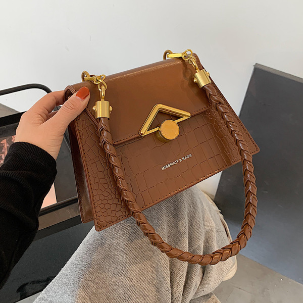 Stiilne kootud sangaga ökonahast naistekott