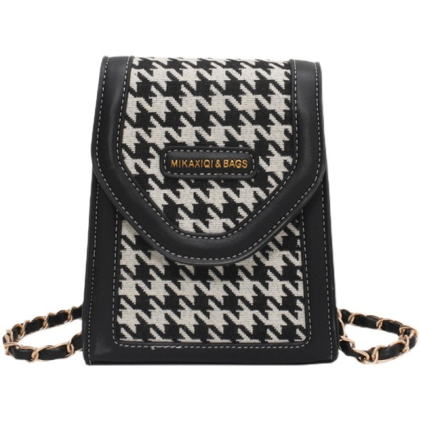 Karirana ženska torba sa dugim lancem u tri boje