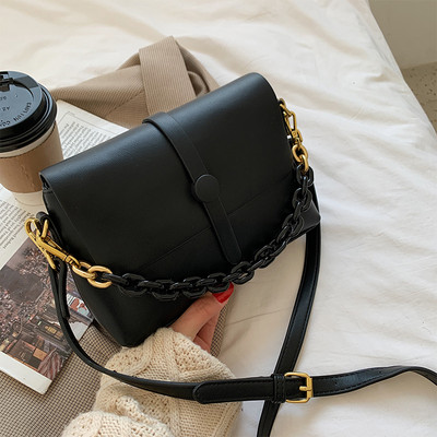 Moodne reguleeritava käepidemega nahast naistekott