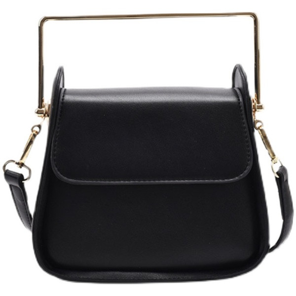 Sima modell bőr kézitáska fém fogantyúval