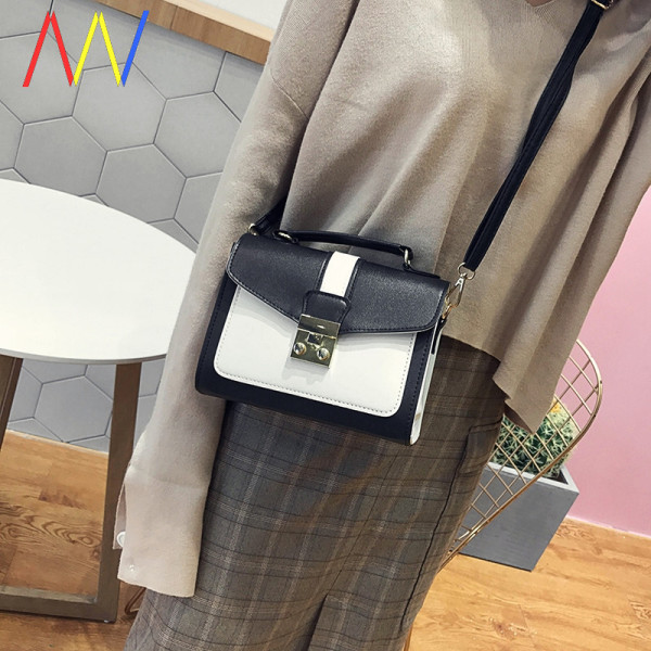 Eko bőrből készült modern női táska fém csattal