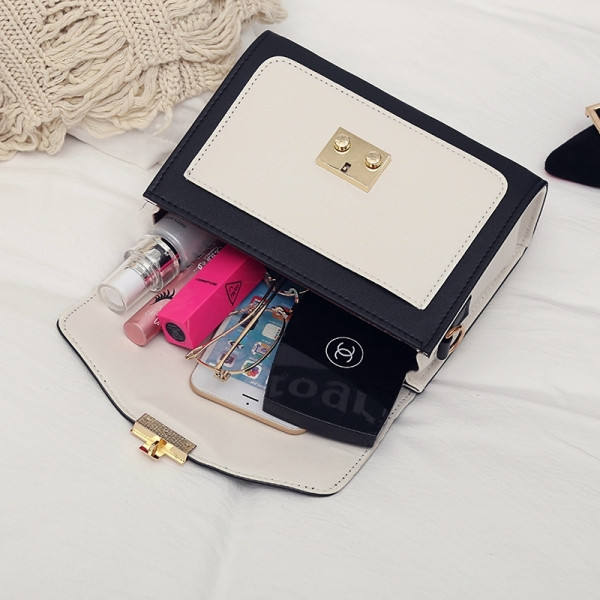 Eko bőrből készült modern női táska fém csattal