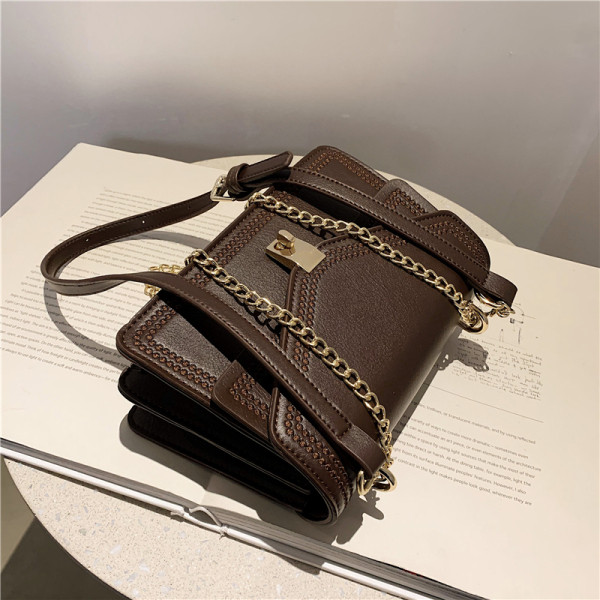 Ženska kožna torba s metalnim lancem-retro stil