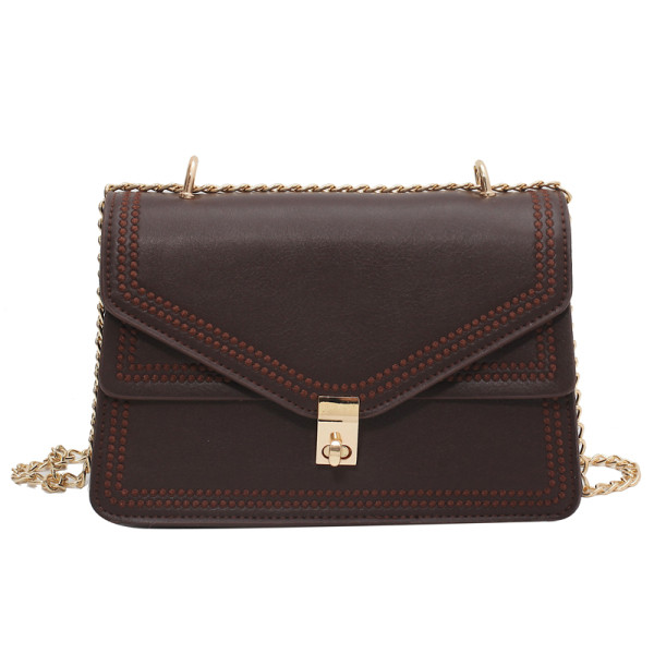 Ženska kožna torba s metalnim lancem-retro stil