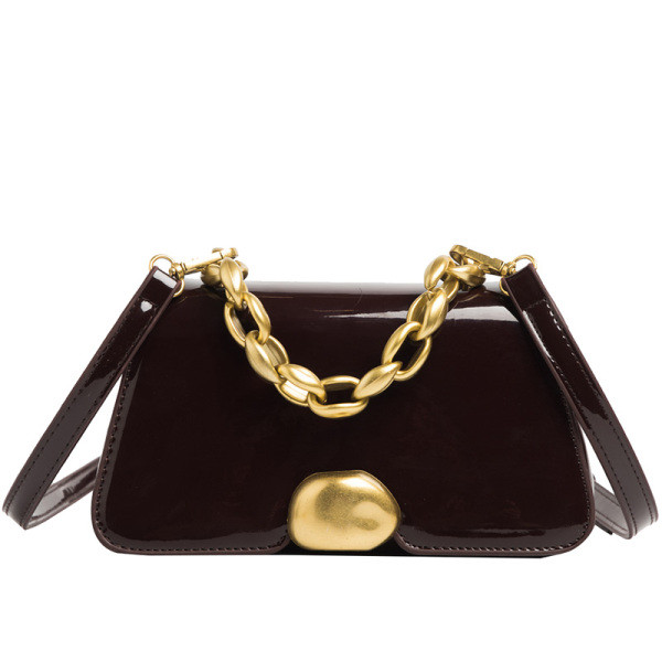 Modern női lakkbőr táska rövid és hosszú füllel