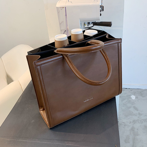 Modern bőr kézitáska hosszú és rövid fogantyúval