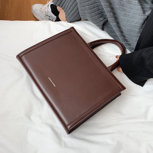 Modern bőr kézitáska hosszú és rövid fogantyúval