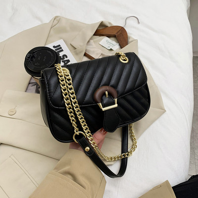 Új modell bőr kézitáska fém válllánccal