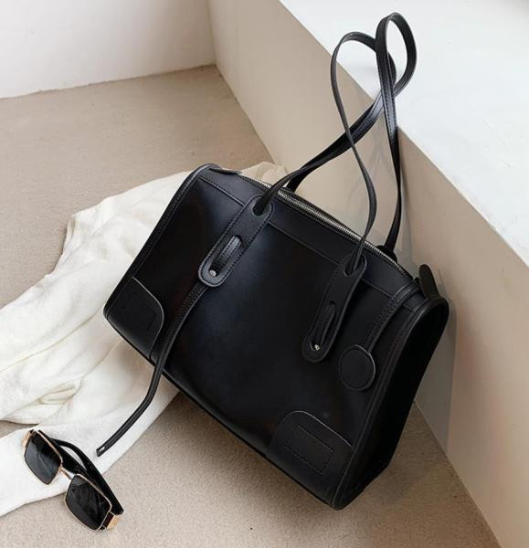 Öko-nahast ja tekstiilist suur igapäevane õlakott