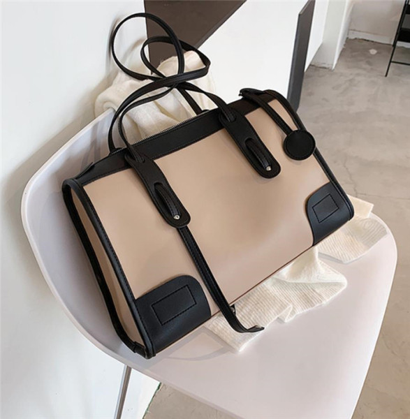 Öko-nahast ja tekstiilist suur igapäevane õlakott