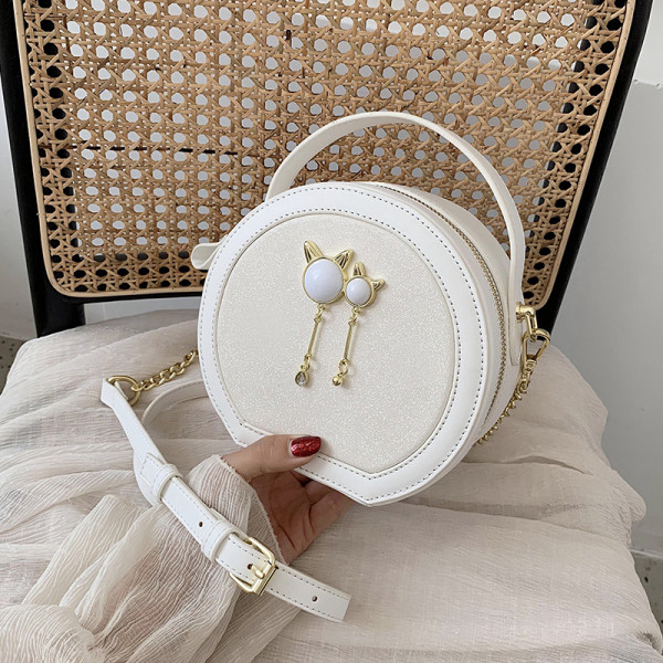 Moodne pärlitega ümara kujuga naiste kott