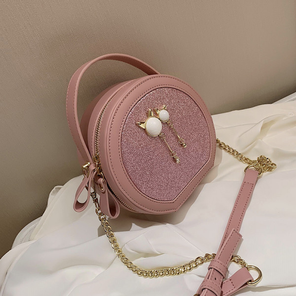 Moodne pärlitega ümara kujuga naiste kott