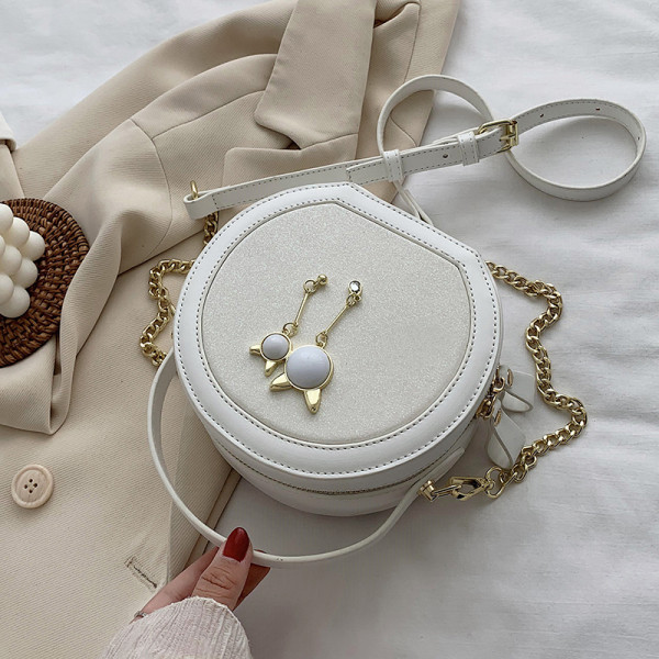 Moodne pärlitega ümara kujuga naiste kott