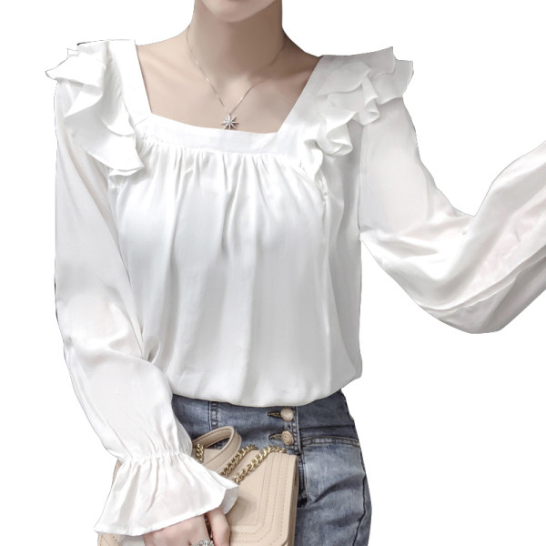 Moderna ženska košulja s lotos rukavima i četvrtastim izrezom