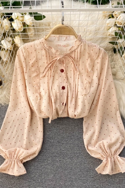 Beeži värvi paela ja nööpidega naiste särk