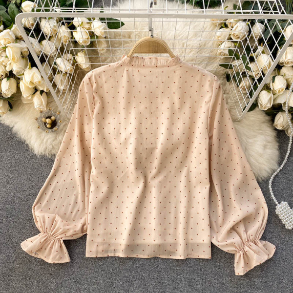 Beeži värvi paela ja nööpidega naiste särk