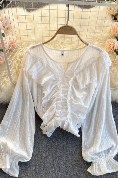 Modern női csipke ing fürtökkel