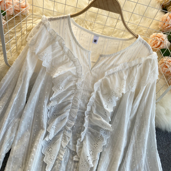 Modern női csipke ing fürtökkel