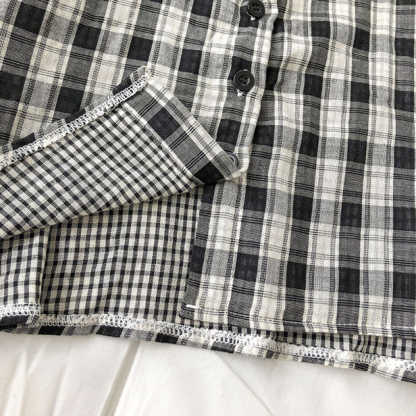 Naiste ruuduline pikkade varrukatega lühike särk