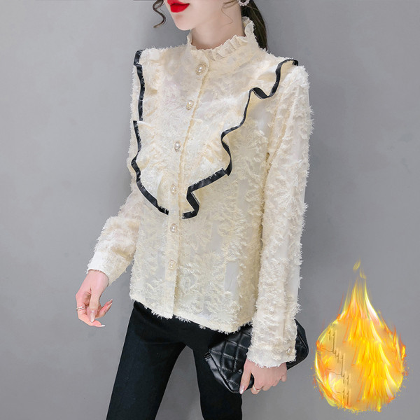 Új modell női ing alacsony gallérral és puha béléssel