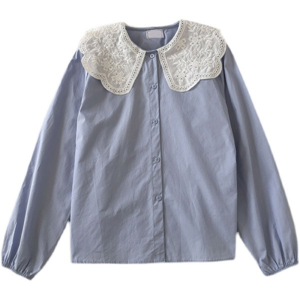 Kaasaegne ümara kaelusega ja pikkade varrukatega naiste särk