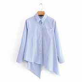 Csíkos aszimmetrikus ing zsebbel