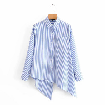 Csíkos aszimmetrikus ing zsebbel