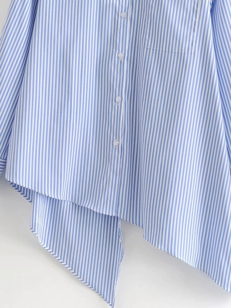 Csíkos aszimmetrikus ing zsebbel