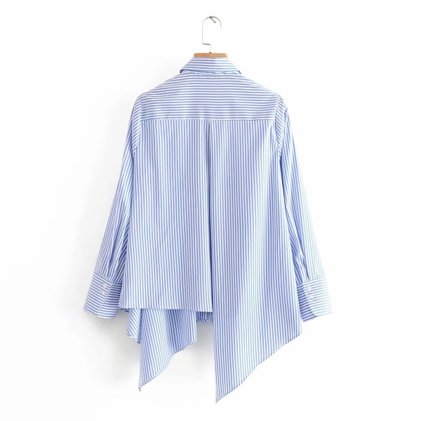 Csíkos aszimmetrikus ing zsebbel