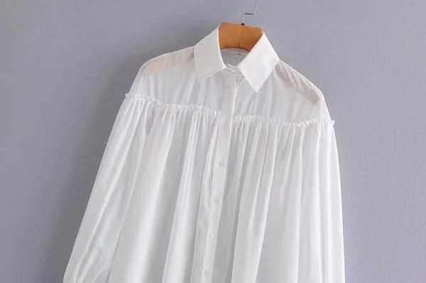 Női fehér ing széles tüll modell