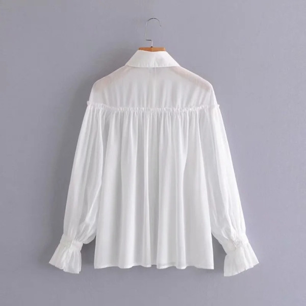 Női fehér ing széles tüll modell
