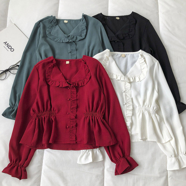 Naiste V-kaelusega pikkade varrukatega särk