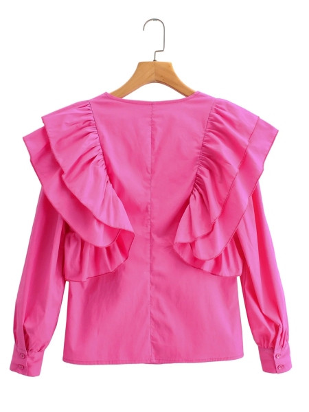 Ženska košulja sa špic izrezom i kovrčama