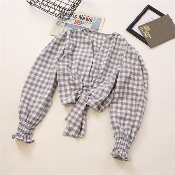 Naiste ruuduline lühike paeltega särk