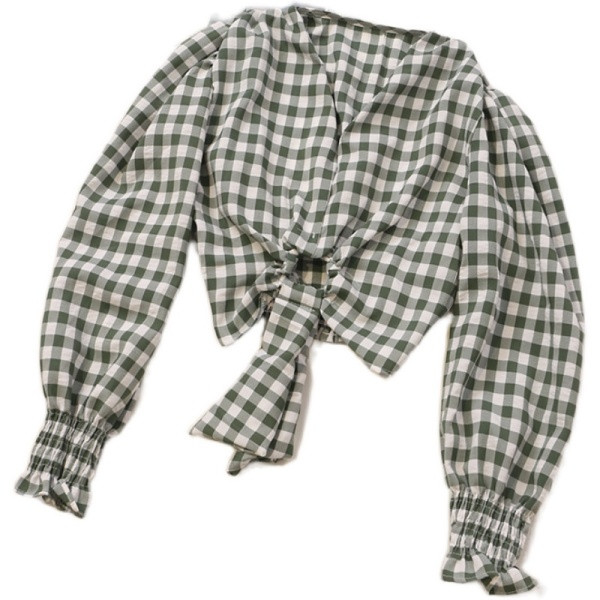 Naiste ruuduline lühike paeltega särk