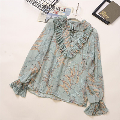 Γυναικείο χρωματιστό πουκάμισο με βολάν