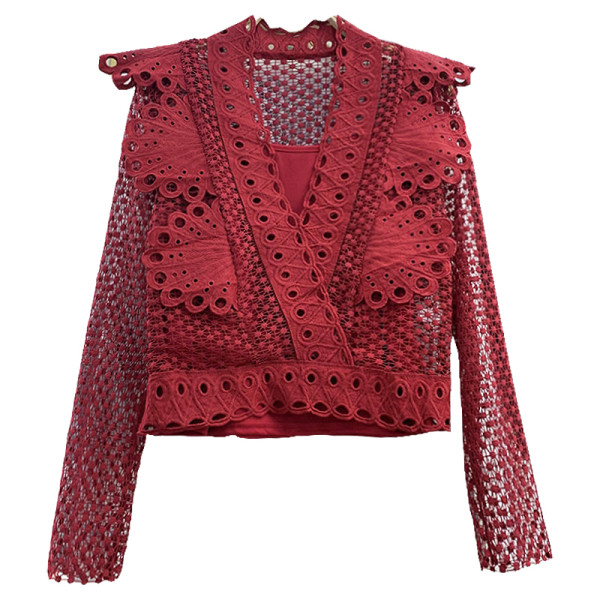 Novi model ženske košulje sa dugim rukavima i špic izrezom