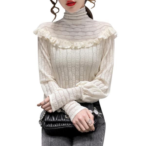 Ženska casual košulja s visokom kragnom i dugim rukavima u tri boje